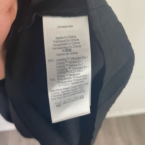 Madewell Ariana Slip V Neck Stretchy True Black Midi Dress US Women's 0 New - Picture 5 of 7